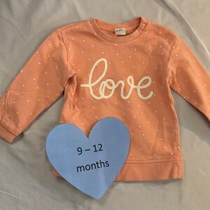 H&M - Kids Pink Polka Dot Love Sweatshirt